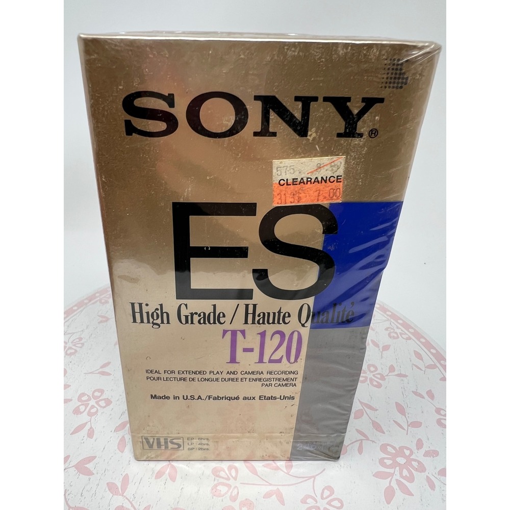 SONY VHS Blank Video Tapes 2-Pack ES High Grade T-120 Cassettes NEW Sealed USA
